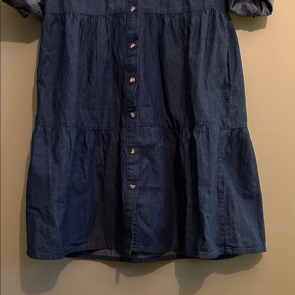 NWT Millennium Women's Tiered Denim Shirt Dress Size S - Picture 6 of 6